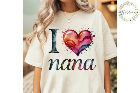Download I Love Nana Watercolor Heart PNG Clipart - Clipart Collection