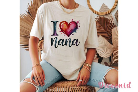 Download I Love Nana Watercolor Heart PNG Clipart - Clipart Collection
