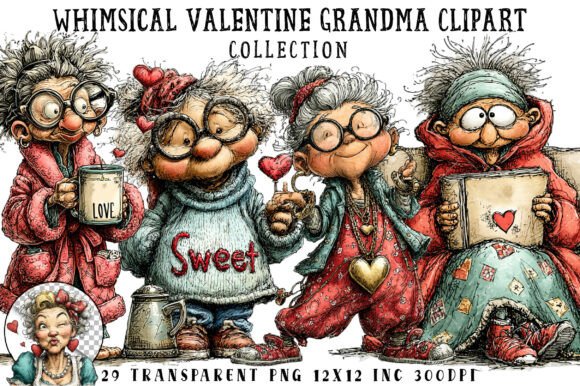 Download Whimsical Valentine Grandma Clipart - Clipart Collection