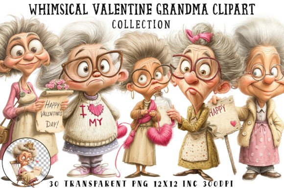 Download Whimsical Valentine Grandma Clipart - Clipart Collection