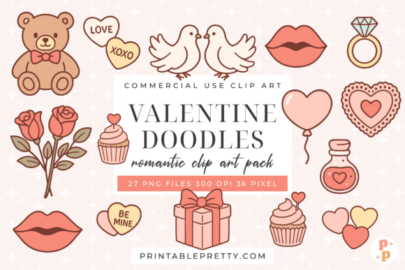 Download Cute Valentine Clipart Doodles PNG - Clipart Collection