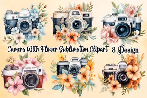 Download Camera with Flower Sublimation Clipart - Clipart Collection