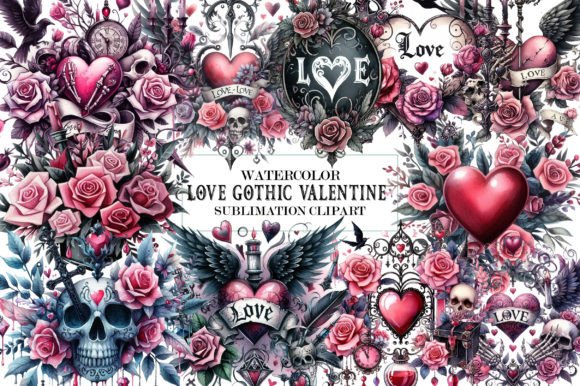 Download Love Gothic Valentine Clipart - Clipart Collection