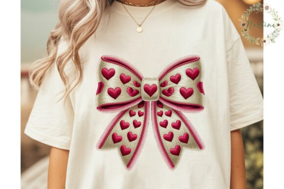 Download Faux Embroidery Heart Bow PNG Clipart - Clipart Collection