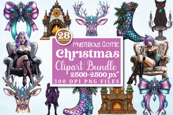 Download Mysterious Gothic Christmas Clipart PNG - Christmas Collection