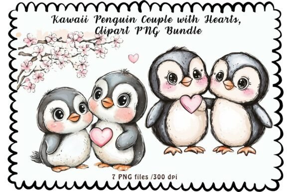 Download Cute Valentine Penguin Clipart PNG - Clipart Collection