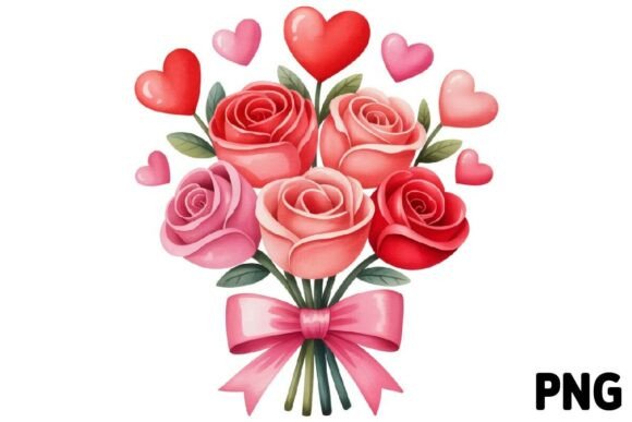 Download Kawaii Rose Bouquet Valentine Clipart - Clipart Collection