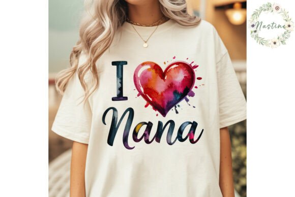 Download I Love Nana Watercolor Heart PNG Clipart - Clipart Collection