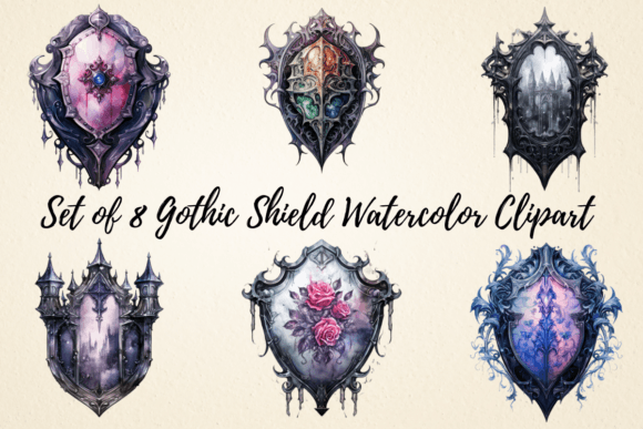 Download Gothic Shield Watercolor Clipart - Clipart Collection