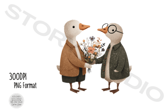 Download Cute Goose Couple Clipart - Clipart Collection