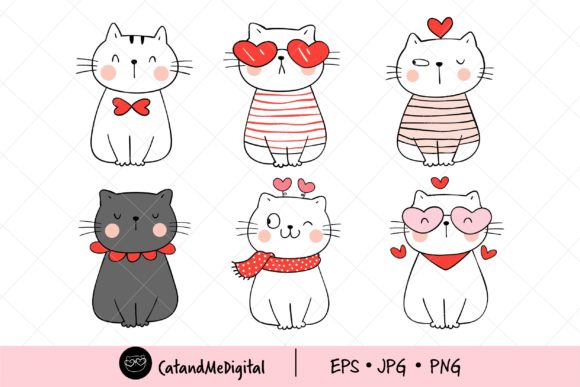 Download Cute Cat Valentine Clipart. - Clipart Collection