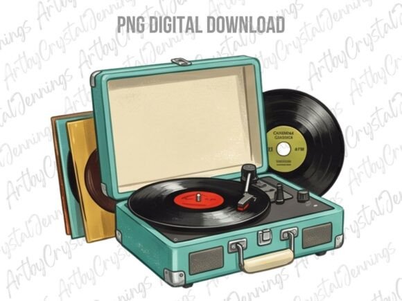 Download Retro Vinyl Record Player Clipart PNG - Clipart Collection