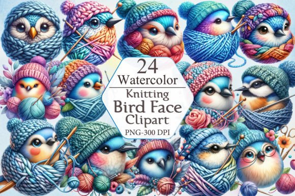 Download Knitting Bird Face Clipart Bundle - Clipart Collection