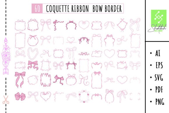Download Coquette Ribbon Frame Clipart Bow Border - Clipart Collection
