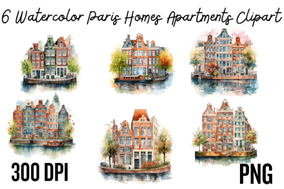 Download Watercolor Paris Home Apartment Clipart - Clipart Collection