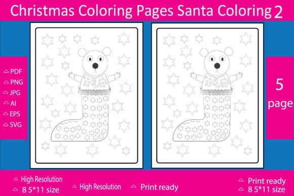 Download Christmas Color Pages Santa Coloring- 2 - Christmas Collection