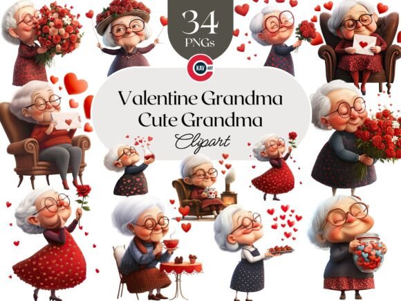 Download Cute Valentine Grandma Funny Clipart - Clipart Collection