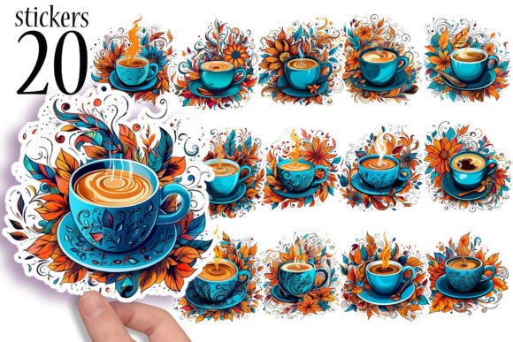 Download 20 Coffee Stickers Printable PNG - Printable png Collection