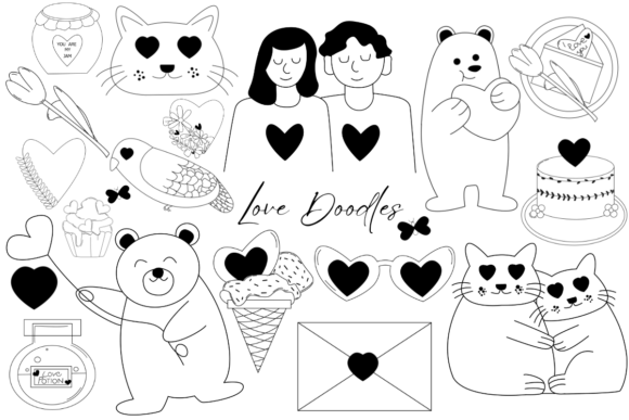 Download Love Doodles Clipart Illustration - Clipart Collection