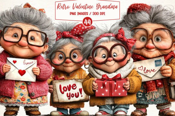 Download Retro Valentine Grandma Clipart - Clipart Collection