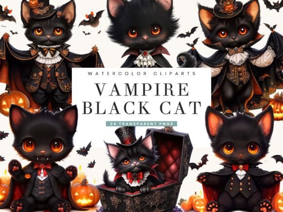Download Halloween Vampire Black Cat Clipart - Clipart Collection
