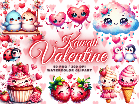 Download Cute Valentine Clipart - Kawaii Clipart - Clipart Collection