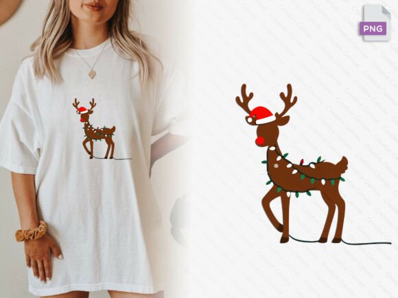 Download Reindeer Lights Silhouette Christmas Png - Christmas Collection