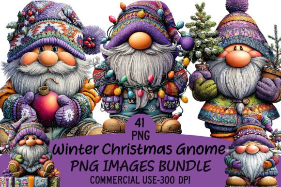 Download Winter Christmas Gnome Clipart Bundle - Christmas Collection