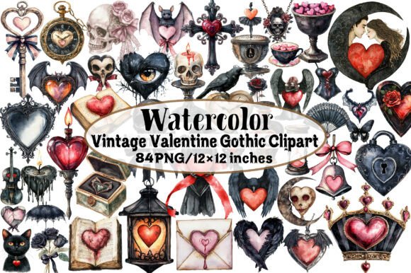 Download Vintage Valentine Gothic Clipart - Clipart Collection