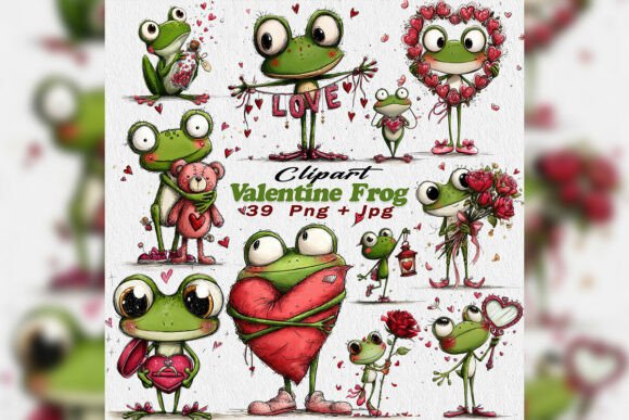 Download Valentine Frog PNG Clipart Love Hearts - Clipart Collection